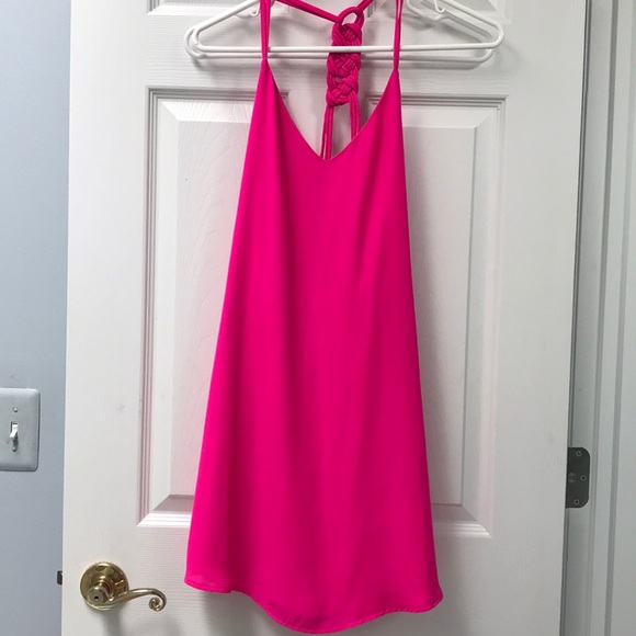 Naked Zebra Dresses & Skirts - Naked zebra hot pink shift dress | knotted back